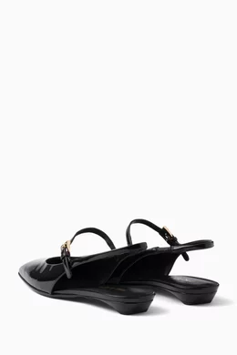 【関税込み】PRADA Patent leather slingback ballet flats Patent leather slingback flats in red - Prada | Mytheresa