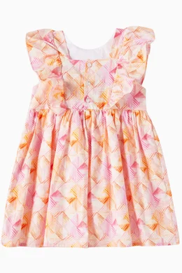 Buy AIGNER Pink Printed Dress in Cotton for Baby Girls Online