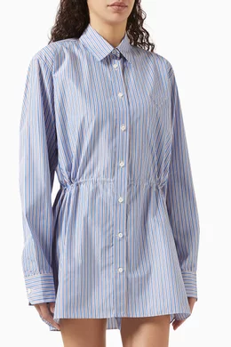 【日本入手困難】プラダ Poplin mini shirtdress ワンピース White Poplin mini-dress | PRADA