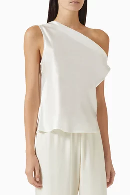 Buy Enza Costa Neutral Bias cut Off shoulder Top in Silk for Women Online Ounass Kuwait
