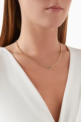 Buy Coach Gold Signature Carabiner Heart Necklace in Gold-tone