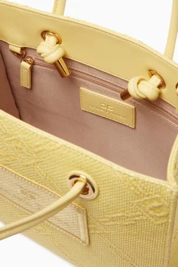 Buy Elisabetta Franchi Yellow Small Tote Bag in Jacquard