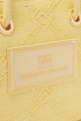 Buy Elisabetta Franchi Yellow Small Tote Bag in Jacquard