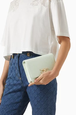 Buy Elisabetta Franchi Green Small Shoulder Bag in Tumbled