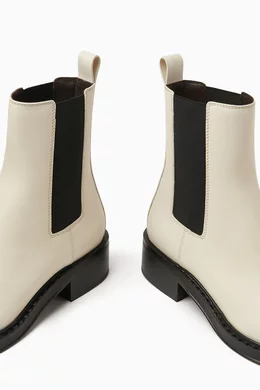 Buy Bottega Veneta White Cliff Chelsea Ankle Boots in