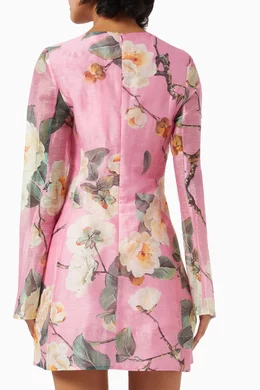 Buy Leo Lin Pink Suzanne Mini Dress in Linen-blend for Women Online |  Ounass Kuwait