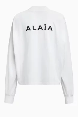 Buy Alaïa White Logo T-shirt in Cotton Jersey for Women