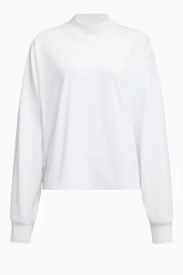 Tシャツ・カットソー Alaia T-shirt with high neck White Buy Alaïa White Logo T-shirt in Cotton Jersey for Women