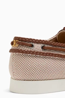 Buy Valentino Garavani Neutral Palm Avenue Boat Shoes in Canvas Nappa for Men Online Ounass Kuwait