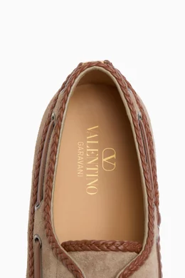 Buy Valentino Garavani Multicolour Palm Avenue Boat Shoes in Crust Nappa Leather for Men Online Ounass Kuwait