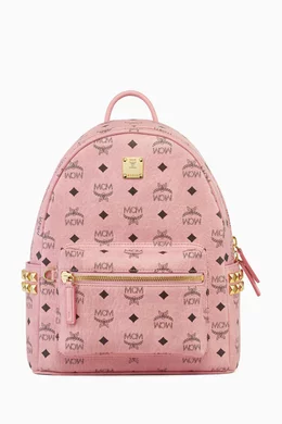 Buy MCM Pink Small Stark Side Studs Backpack in Coated