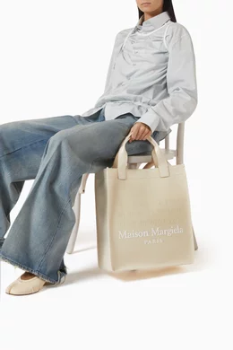 Buy Maison Margiela Neutral Cabas Vertical Shopping Bag in