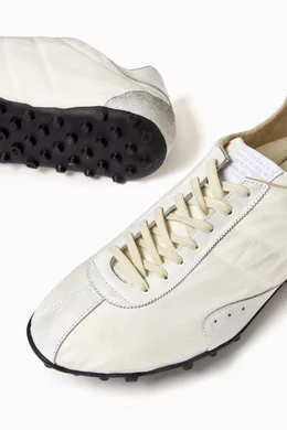 Buy Maison Margiela White Sprinter Sneakers in Cotton-drill
