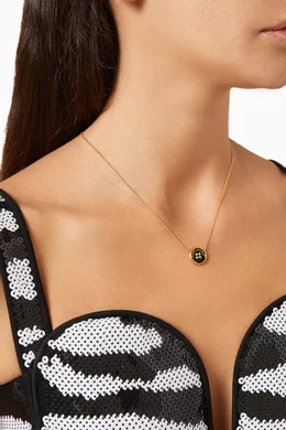 Buy Marc Jacobs Black The Button Pendant Necklace in Gold