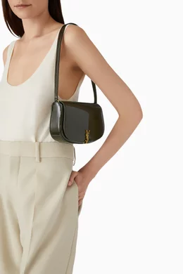 Buy SAINT LAURENT Green Mini Voltaire Shoulder Bag in Patent
