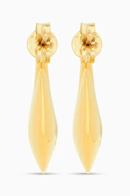 Buy SAINT LAURENT Gold Teardrop Hoop Earrings in Metal for Women