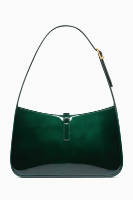 Buy SAINT LAURENT Green Le 5 À 7 Shoulder Bag in Patent Leather