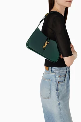 【関税&送料込】Saint Laurent Dark Green Leather Le 5 A 7 Be Saint Laurent Le 5 à 7 Leather Shoulder Bag | Green | FARFETCH