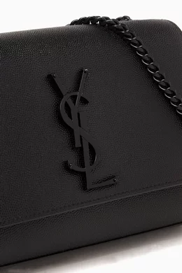 Buy SAINT LAURENT Black Small Kate Shoulder Bag in Grain De Poudre Embossed Leather for Women Online Ounass Kuwait