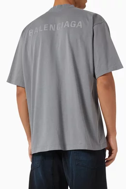 Buy Balenciaga Grey Reflective-logo T-shirt in Vintage-jersey for