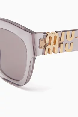 Buy Miu Miu Pink Cat-eye Sunglasses in Acetate for Women  display picture 3