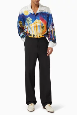 Buy Casablanca Multicolour Midnight Acropolis Shirt in Silk