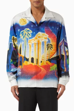 Tシャツ・カットソー Casablanca 'Midnight Acropolis' shirt Buy Casablanca Multicolour Midnight Acropolis Shirt in Silk