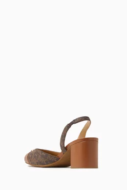 Buy Michael Kors Brown Perla Flex 70 Slingback Pumps in Coated