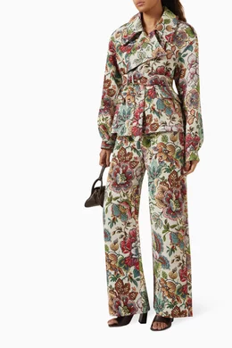 【翌日発送可能】 Belted Floral White Almeida Marques Buy Jacket Brocade in ブルゾン