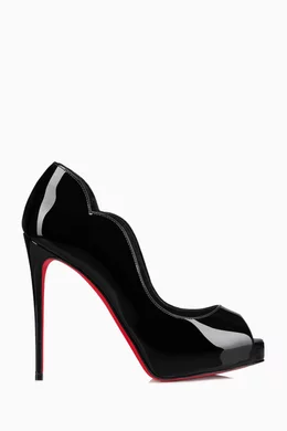 Buy Christian Louboutin Black Hot Chick Alta 120 Peep-toe Pumps in