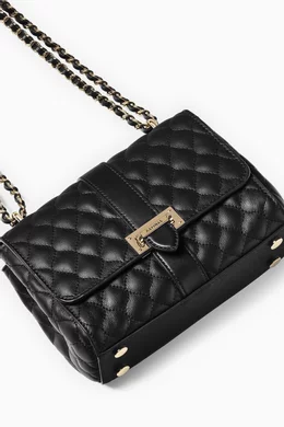 Buy Aspinal Of London Black Lottie Shoulder Bag in Quilted Nappa