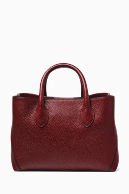 Buy Aspinal Of London Burgundy Midi London Tote Bag in Pebbled