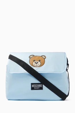 Buy Moschino Blue Teddy Changing Bag in Nylon for Baby Boys Online