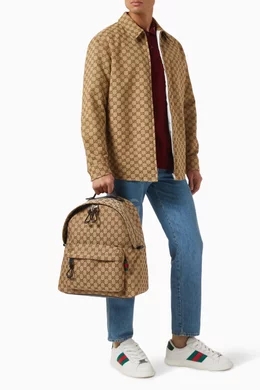 Buy Gucci Neutral Medium Backpack in GG Canvas for Men Online