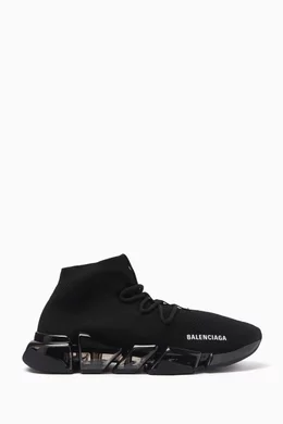 Buy Balenciaga Black Speed Clear Sole Lace-up Sneakers in