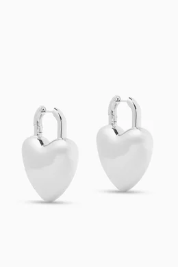 Buy Balenciaga Silver XL Minnie Earrings in Copper & Brass