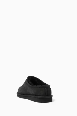 Buy Kith Black Monogram Slippers in Shearling for Men Online