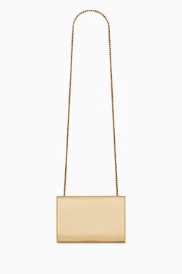 Buy SAINT LAURENT Gold Small Kate Shoulder Bag in Metallic Leather