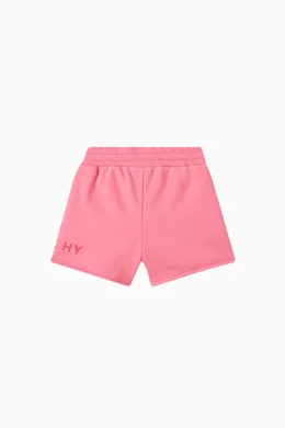 Buy Givenchy Pink Logo-print Shorts in Cotton-blend for Girls