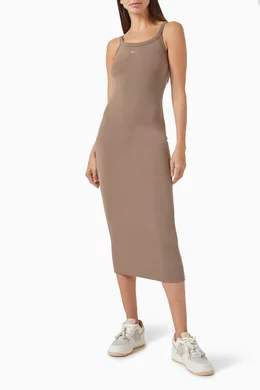 nike dress brown NSW Asymmetrical Tank Dress in Earth/Plum – SVRN main image 0