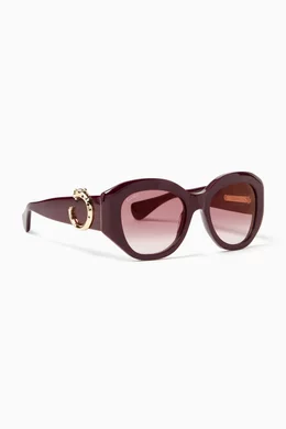 Buy Cartier Red Panthère de Cartier Sunglasses in Acetate  display picture 1
