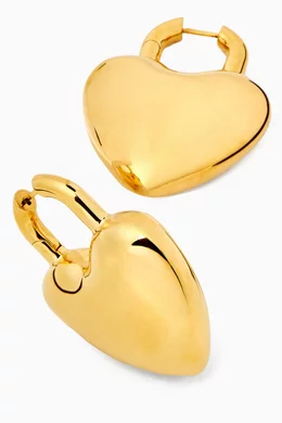 Buy Balenciaga Gold Minnie XL Earrings in Gold-tone Metal