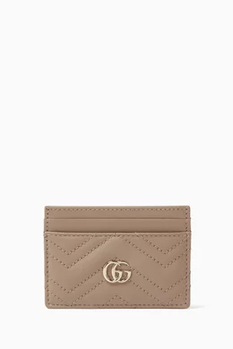 Buy Gucci Neutral GG Marmont Card Case in Matelasse Chevron Leather for Women Online Ounass Kuwait