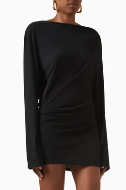 Buy Jacquemus Black La Robe Croisiere Mini Dress in Jersey