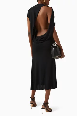 Buy Jacquemus Black La Robe Salerno Midi Dress in Jersey for Women Online |  Ounass Kuwait