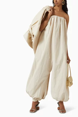 オールインワン・サロペット JACQUEMUS SS25 LA COMBINAISON CALISSON (251PA1331714 110) Buy Jacquemus Neutral La Combinaison Calisson Jumpsuit for