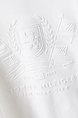 ★★ ★★ Unisex White Embossed Logo Short Sleeve Buy Tommy Hilfiger White Embossed Icon Graphic T-shirt in
