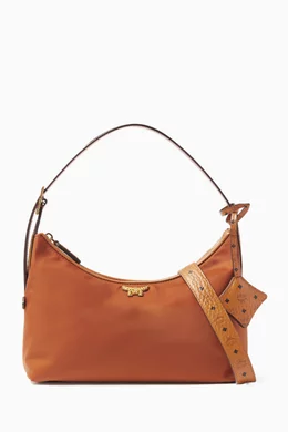 【関税込み】MCM Aren Crescent Hobo' shoulder bag Small Aren Crescent Hobo Bag in Visetos Cognac | MCM ®US