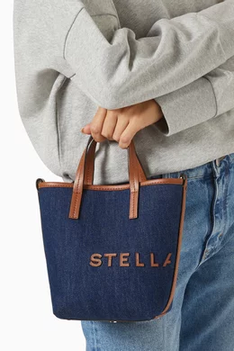 Buy Stella McCartney Blue Logo Crossbody Tote Bag in Denim