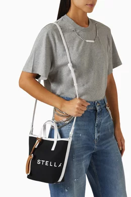 Buy Stella McCartney Black Logo Crossbody Tote Bag in